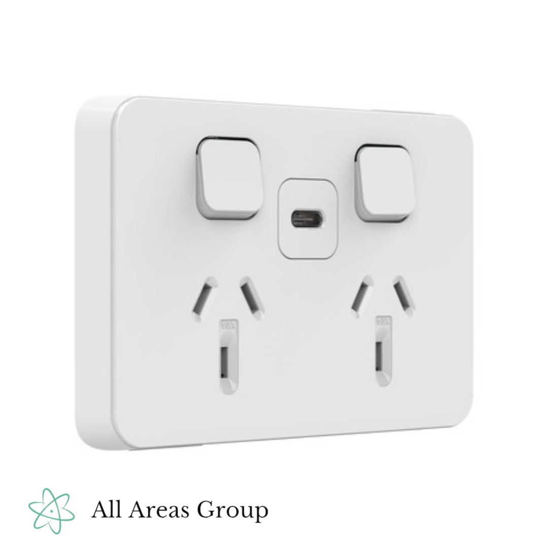 Clipsal Iconic Double GPO with Dual USB-C – VW