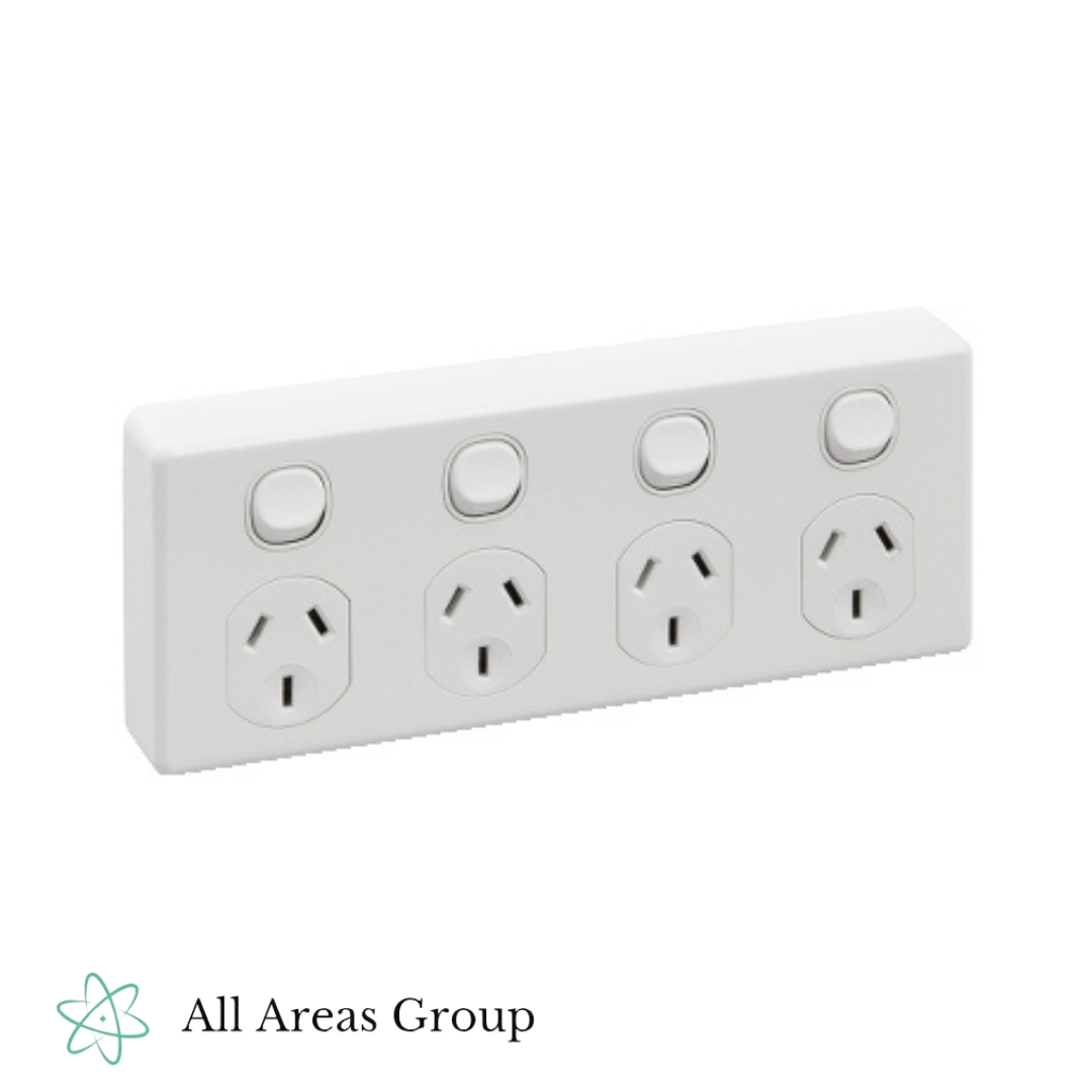 Clipsal Quad Power Point – White