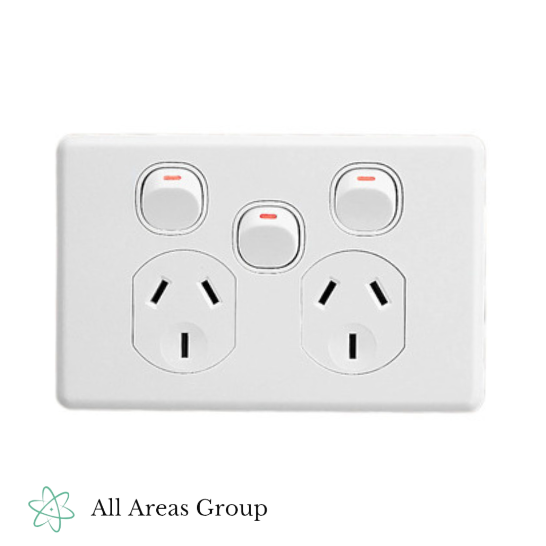 Clipsal GPO with Extra Switch - White