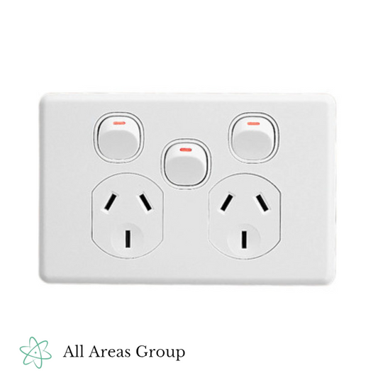 Clipsal GPO with Extra Switch - White