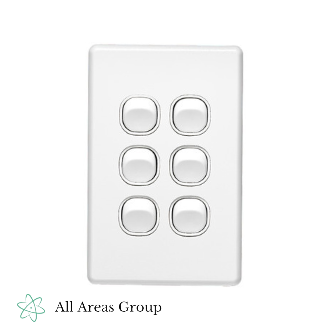 Clipsal C2036VA-WE 6-Gang Vertical Switch