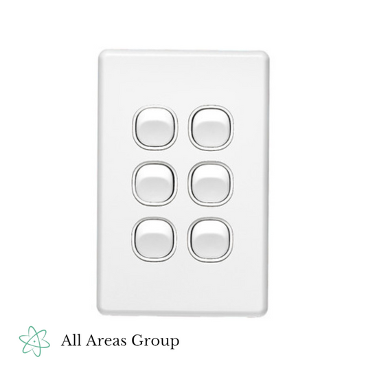 Clipsal C2036VA-WE 6-Gang Vertical Switch